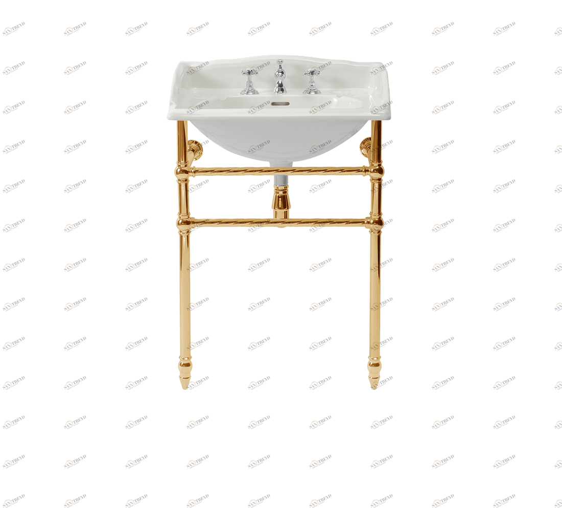 Gentry Home Таз большой белый Victorian Темное золото GH103210