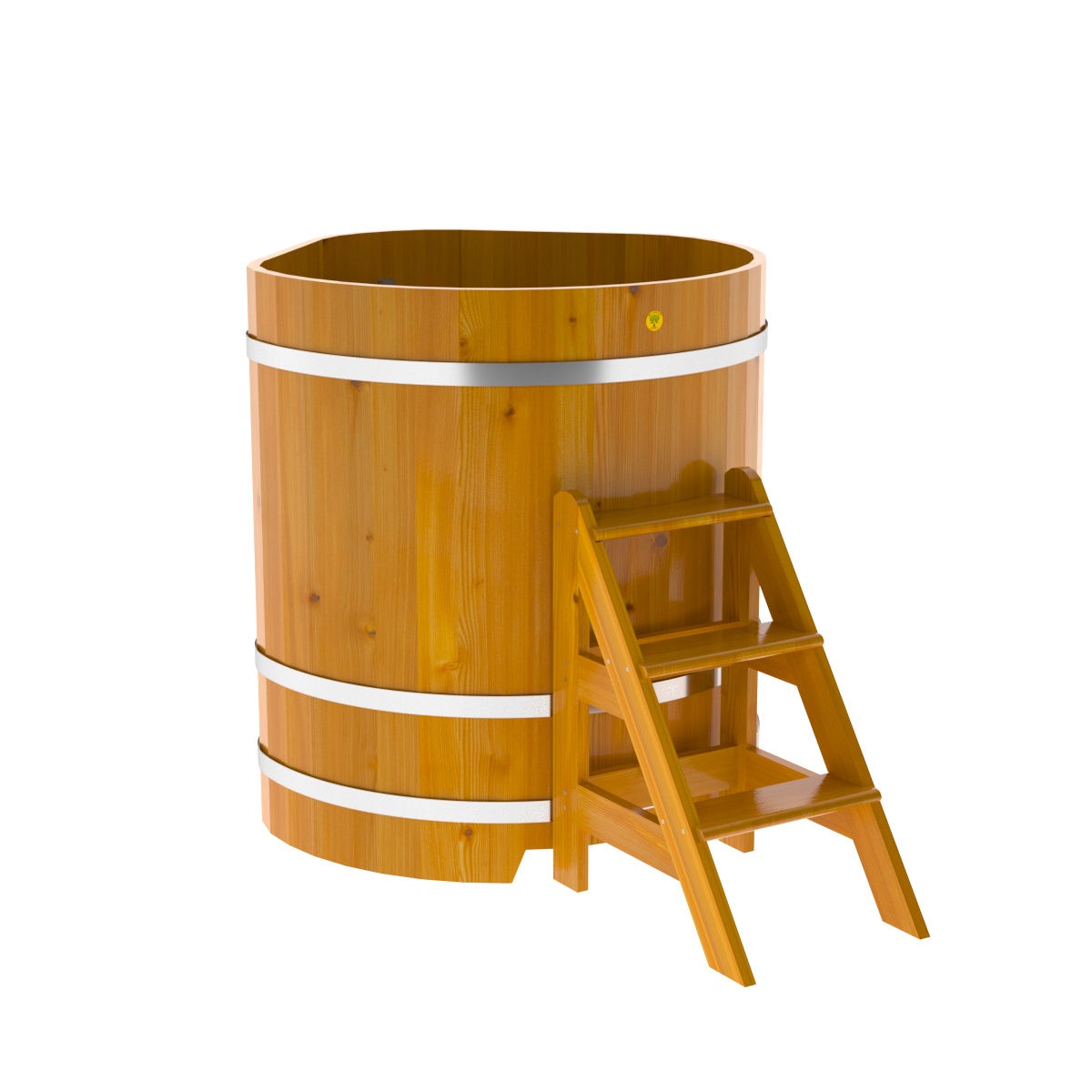 2306 Купель угловая из лиственницы Рустик 1,03х1,03х1,2 натуральная Alyarus  - Вид №1