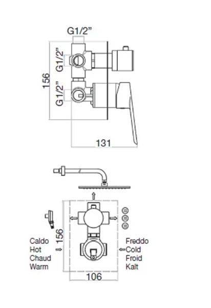 SE880601015 Смеситель для душа , хром Webert Sax Evolution  - Вид №1