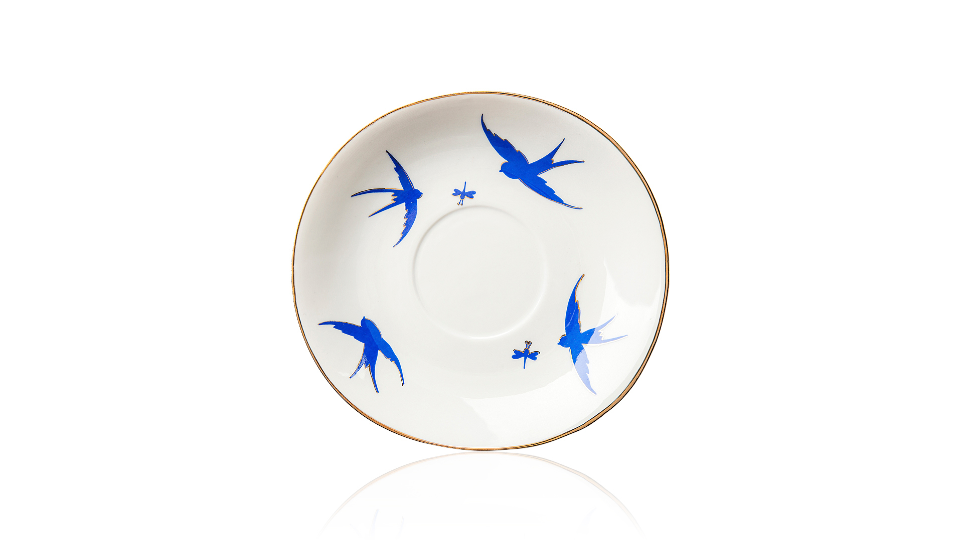 10617341 Мануфактуры Гарднеръ в Вербилках Чашка чайная с блюдцем "Дыхание лета" "Ласточки" Фарфор, Керамика  - Вид №2