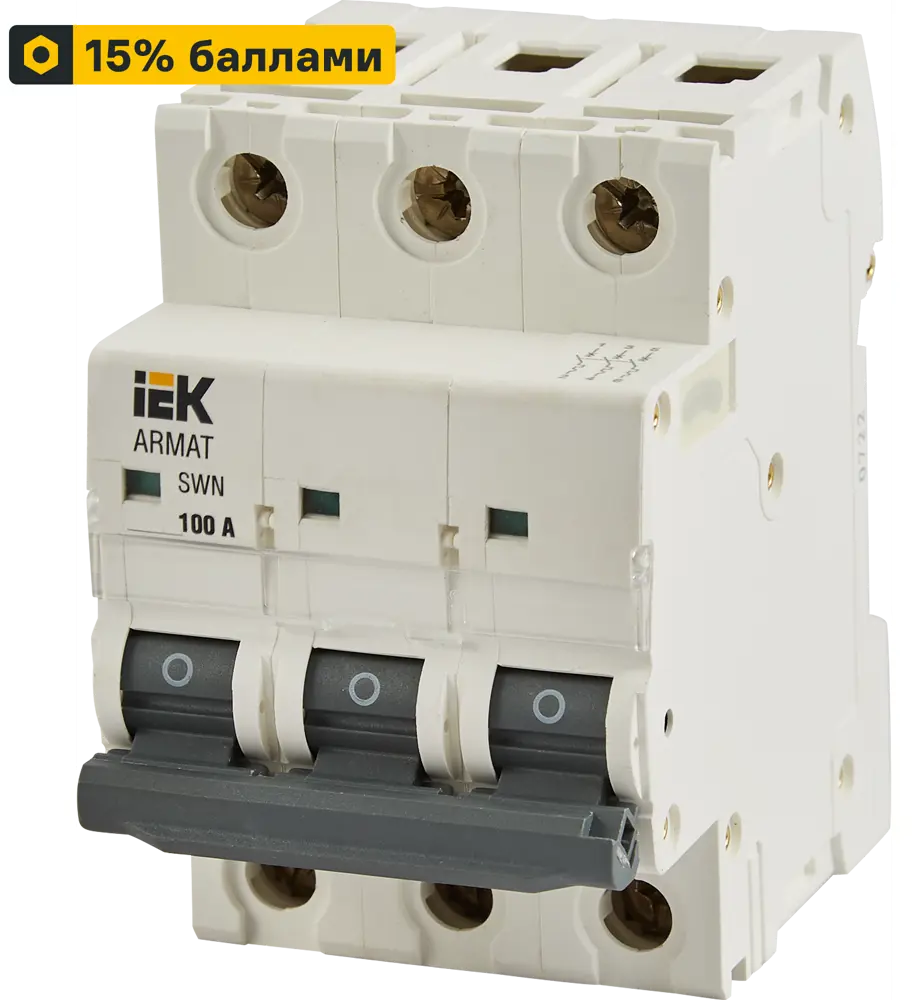Дифференциальный автомат IEK SWN 3P 100А с защитой от утечек 87762177