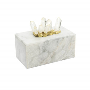 600947-10 ABHIKA КОРОБКА LIXUS МРАМОР H18 21X12 WHITE