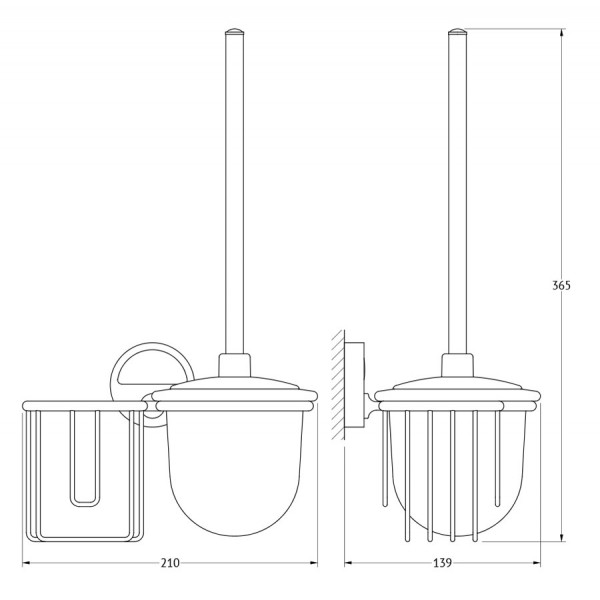 Держатель освежителя и ерш с крышкой FBS (Чехия) LUX 058 sun-id-561210 - Вид №1