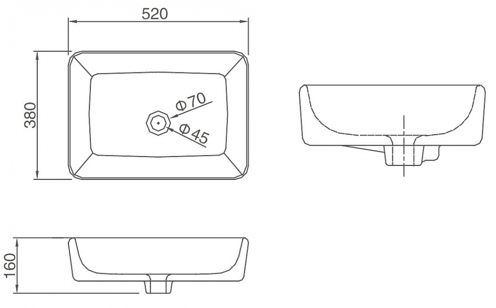 CL3153 Раковина накладная SSWW CL  - Вид №1
