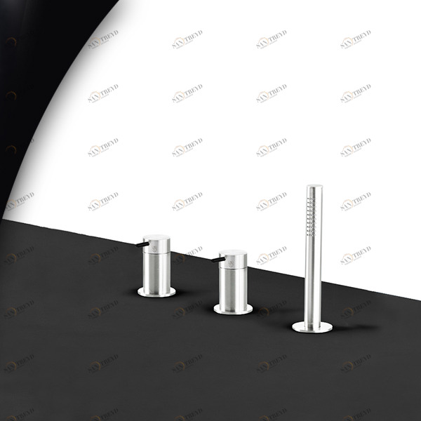 Смеситель для ванны глянцевая сталь с черной ручкой Toki Radomonte TKI14LCIL22