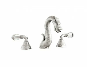 059601.A00.00 Раковина с тремя отверстиями и кристаллами Swarovski Золото 24К