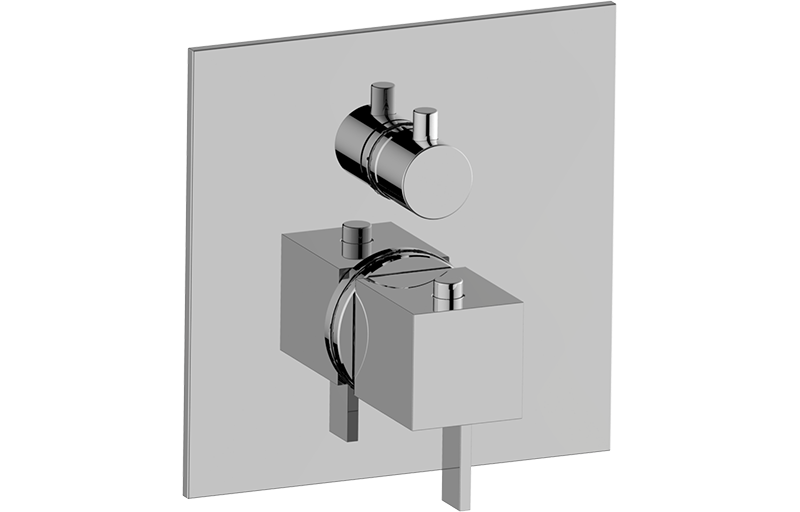 E-18042-LM39E-T UNI-BOX - 3/4" Внутренний термостат с переключателем на два выхода - внешняя часть GRAFF Qubic