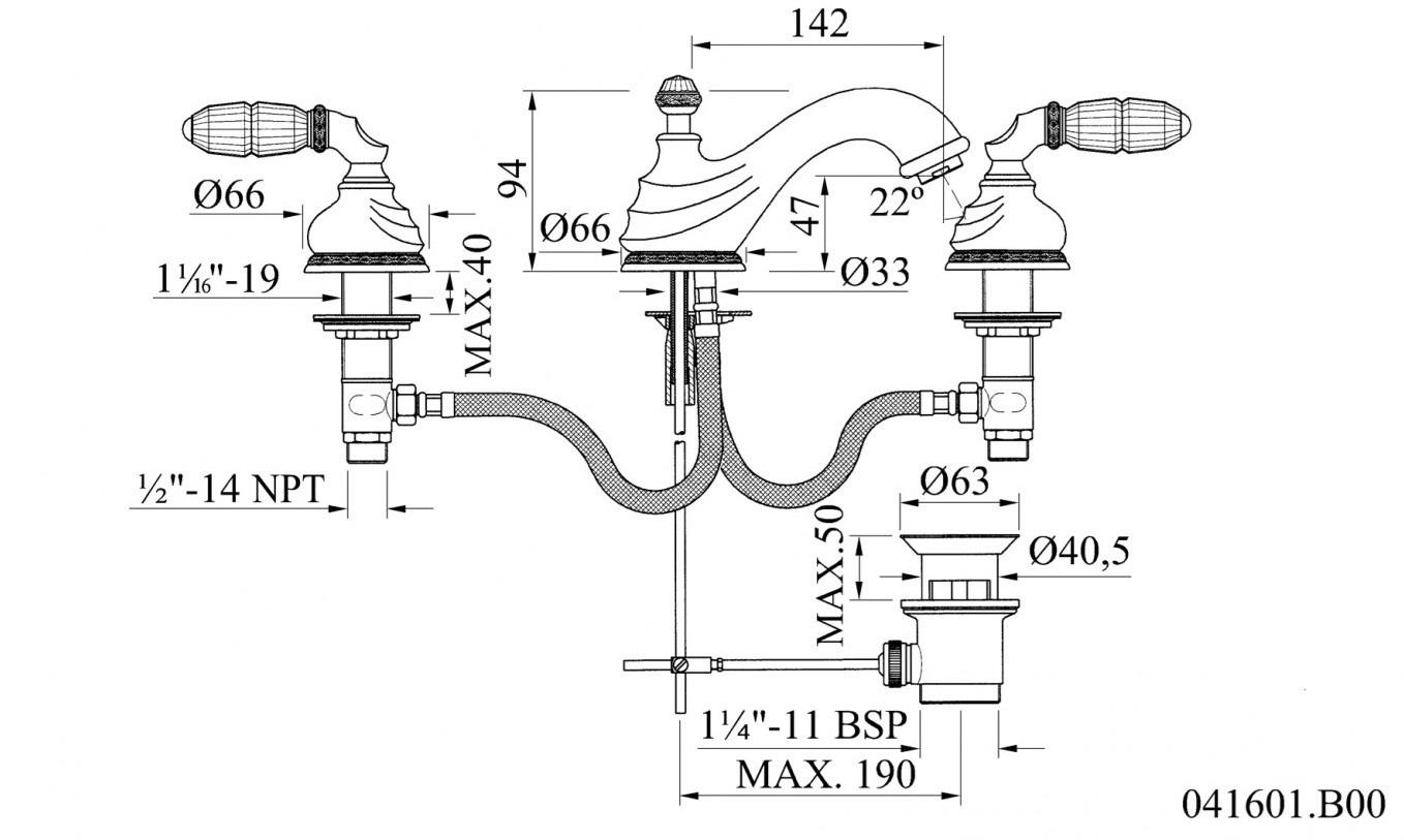 Bronces Mestre Смеситель для мойки на 3 отверстия с кристаллами swarovski® Austral sun-id-1503036 - Вид №2