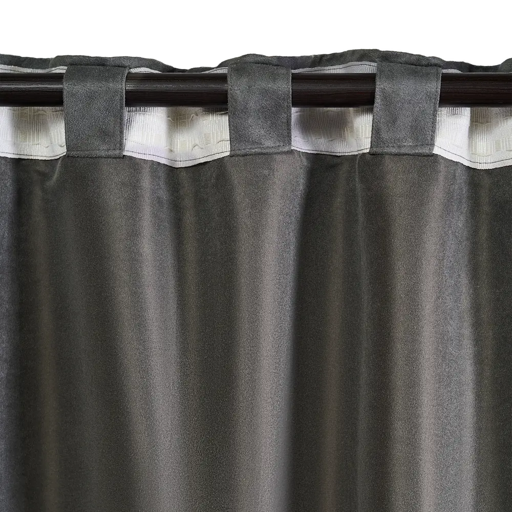 KREAFORTA Manchester - бархатная штора на ленте темно-серого цвета 200x280 см 89401544 STLM-1575958 - Вид №4