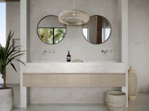 Подвесной прямоугольный двойной умывальник