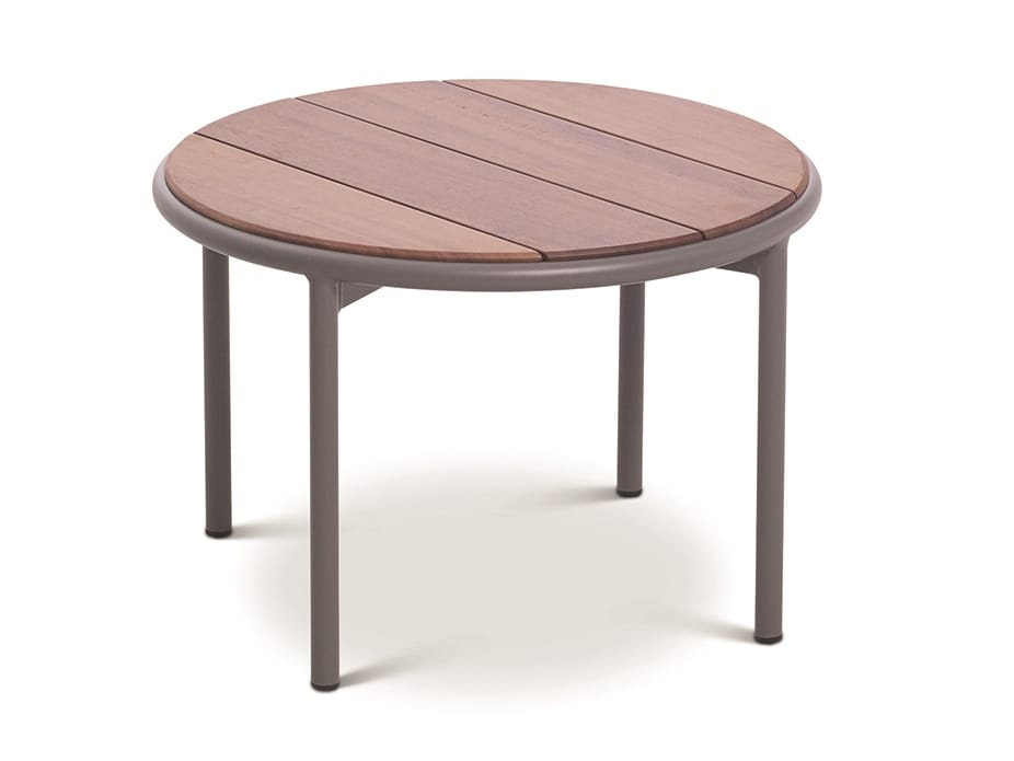Низкий круглый стол из стали и дерева Bivaq Teja ARCH-00007516
