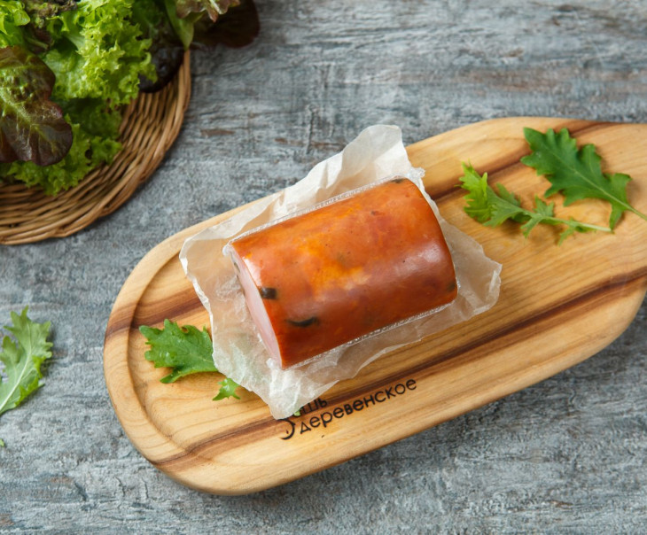 7374 Ветчина "Деревенская" из цельного свиного окорока с маслинами Вкусляндия  - Вид №2