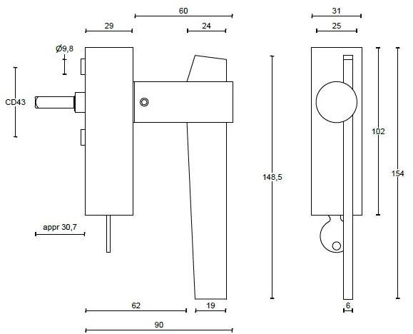 Formani Оконная ручка dk из нержавеющей стали Tense Bb100-dklock - Вид №5