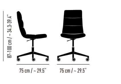 Мягкое вращающееся офисное кресло с колесами KFF Arva Light ARCH-00147504 - Вид №3
