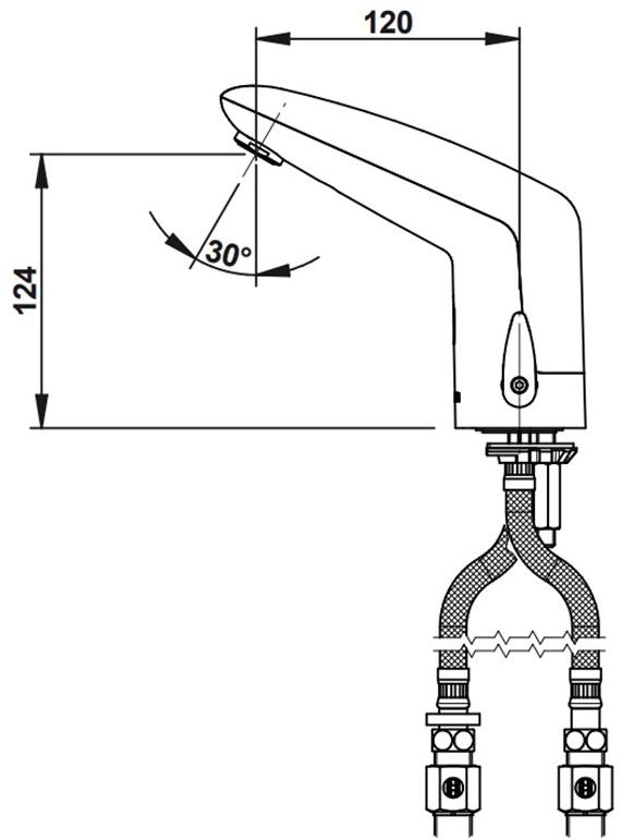 Бесконтактный смеситель Presto VOLTA 55160 для раковины 55160.0 - Вид №1