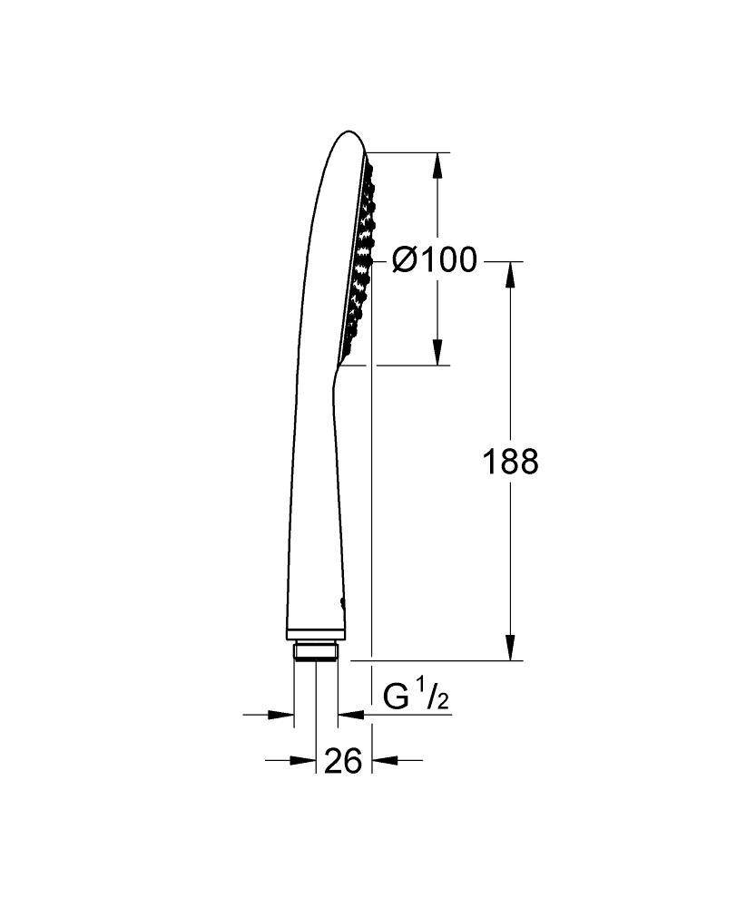 27338000 Ручной душ Grohe Rainshower Solo хром - Вид №1