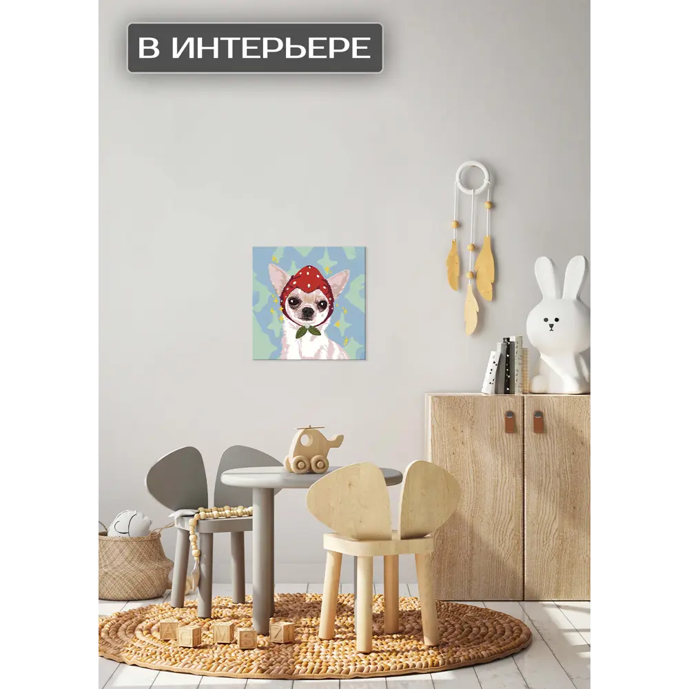 Картина на холсте Модная шапка 30x30 см FBRUSH STLM-2004950 - Вид №2