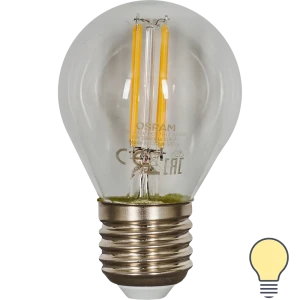 Лампа светодиодная Osram E27 220 В 6 Вт шар прозрачная 800 лм тёплый белый свет 82481262 STLM-2050499