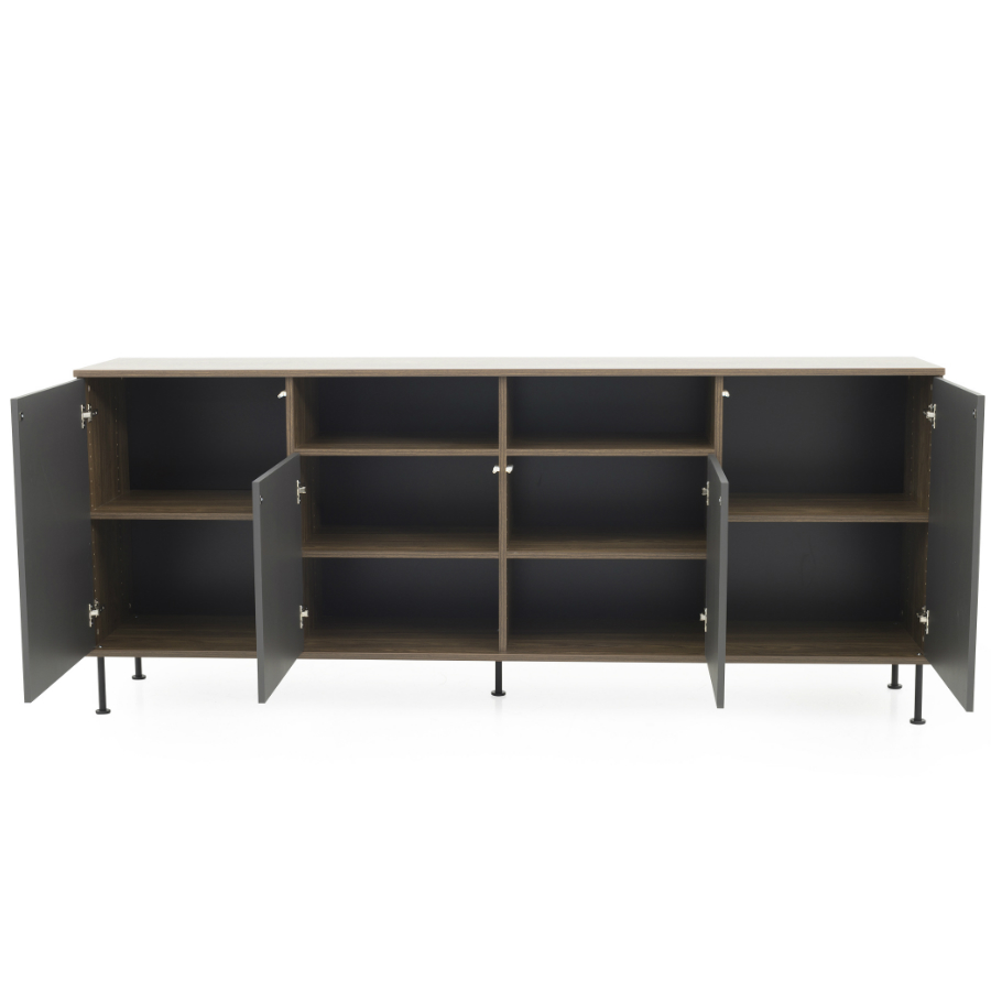 Сервант Tenzo Daxx, меламин/металл, 90х217х43 см, серо-коричневый 7176334 - Вид №5