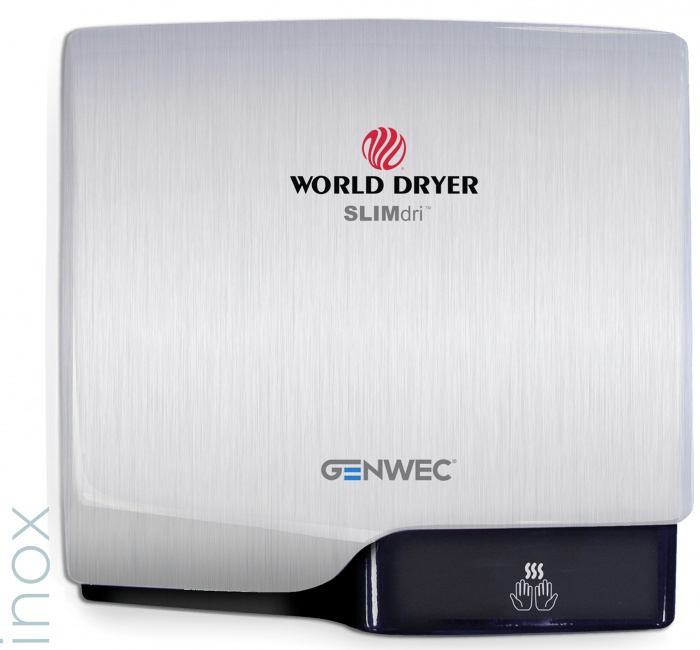 GW01 03 04 02 Genwec Глянцевая сушилка для рук Slimdri из нержавеющей стали 