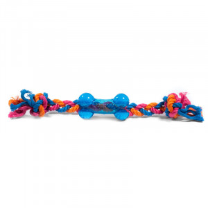 ПР0058983 Игрушка для собак Catch & Fetch Косточка на веревке резиновая малая 26см GIGWI