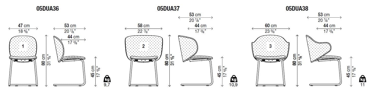 Стальной консольный стул Kristalia Dua ARCH-00132327 - Вид №3