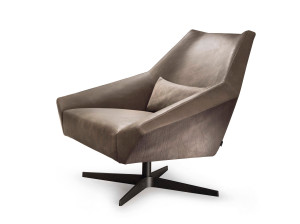 Кожаное вращающееся кресло с подлокотниками