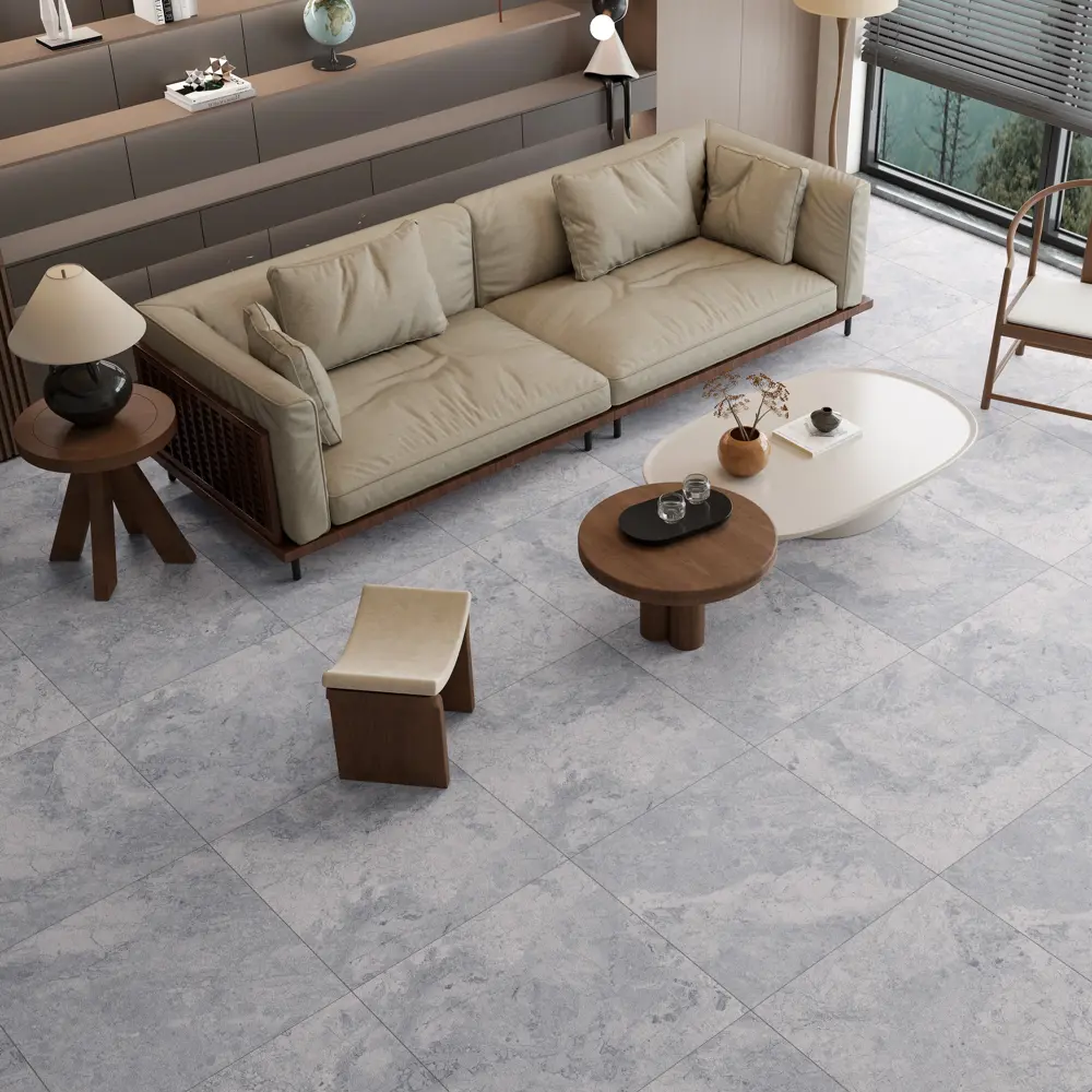 Глазурованный керамогранит Berline Gris Lapp 60x60 см 1.44 м² лаппатированный цвет серый Santreyd STLM-2053663