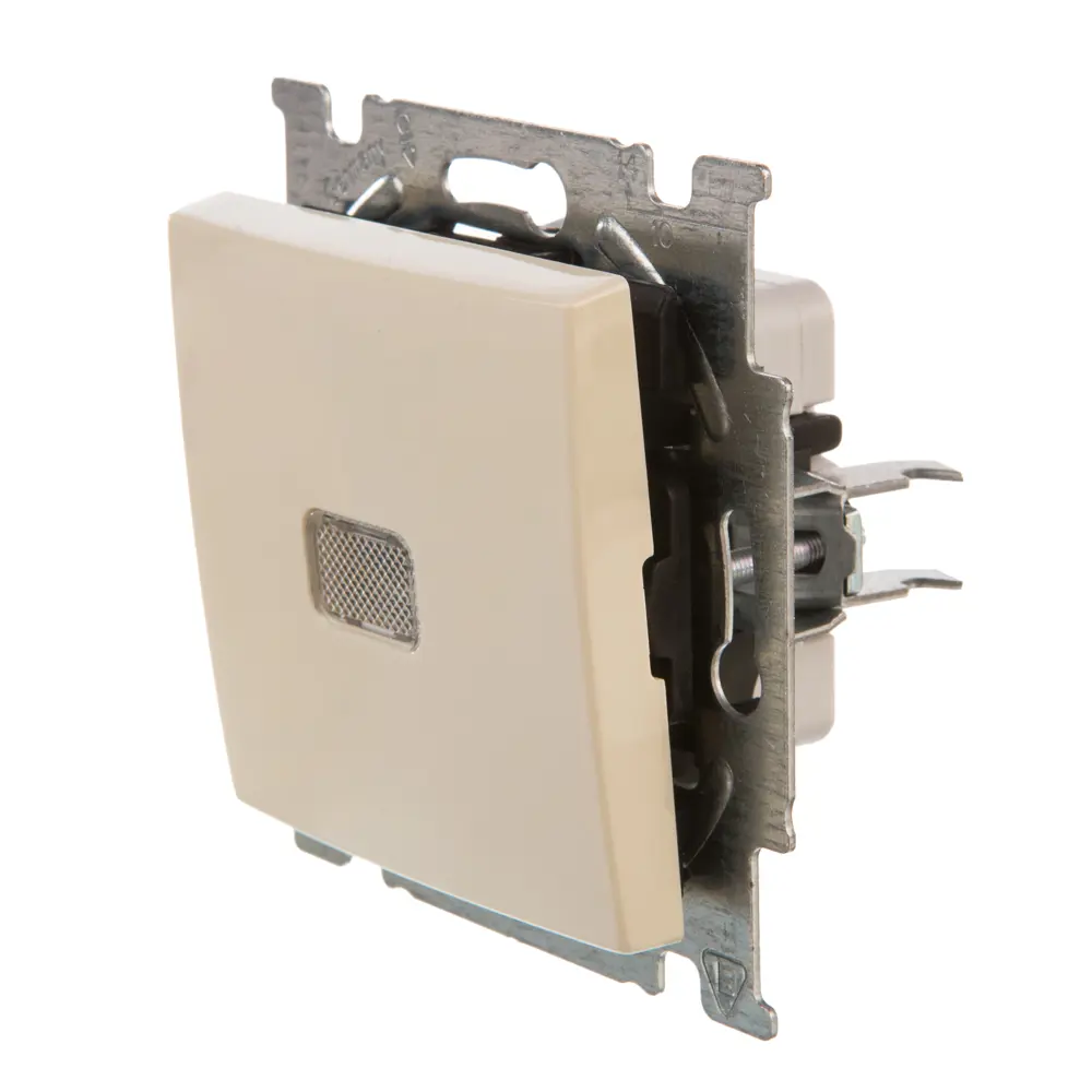 Выключатель встраиваемый ABB Basic 55 1 клавиша с подсветкой, цвет бежевый Basic55 STLM-2067228 - Вид №2