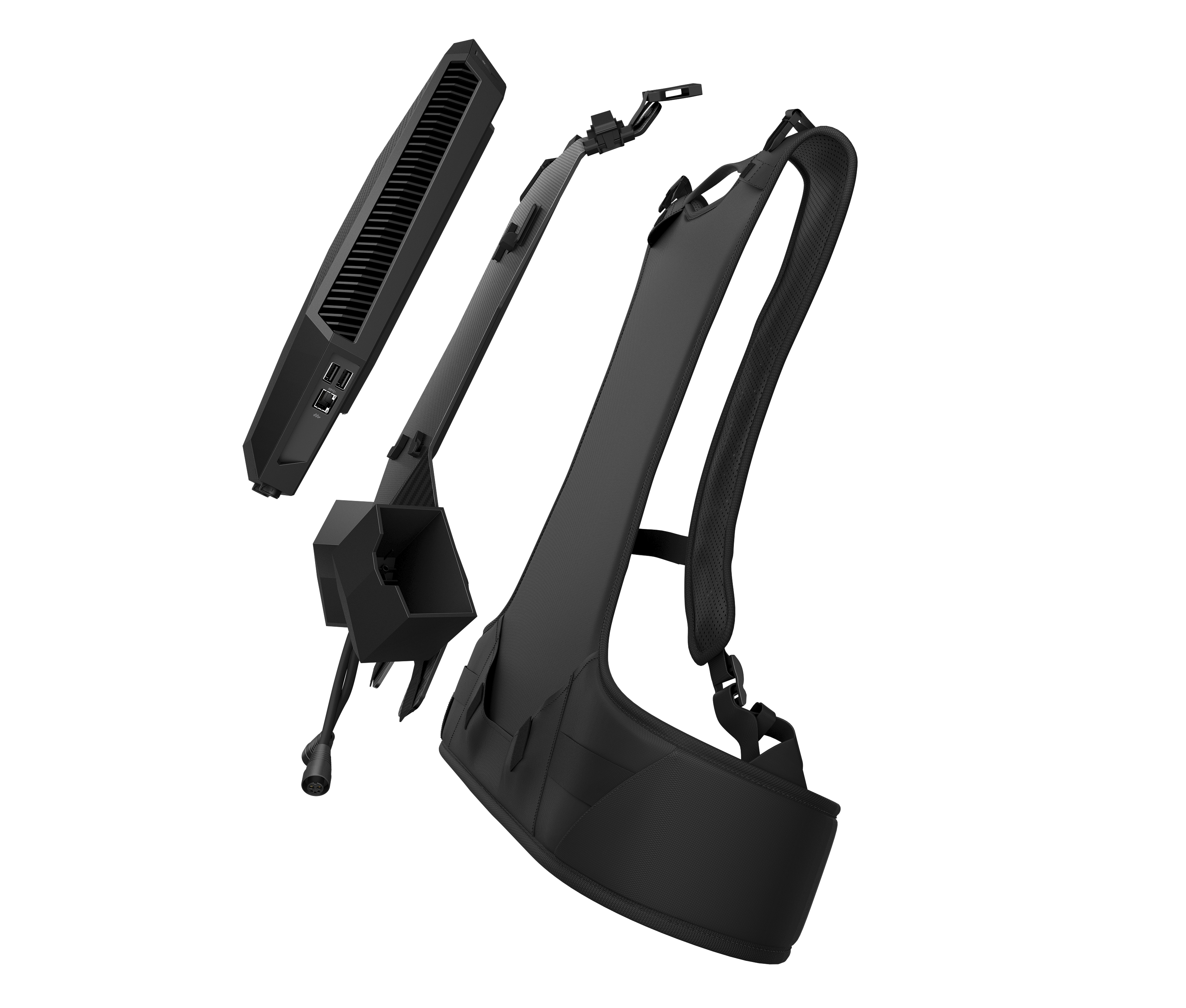 6TV02EA#ACB z vr backpack g2 intel core i7 8850h(2.6ghz)/16384mb/256ssdgb/nodvd/ext:nvidia geforce rtx2080(8192mb)/war 1y/4.66kg/black/w10pro + dock, batt chrgr, batt pack, harness HP Santreyd  - Вид №9