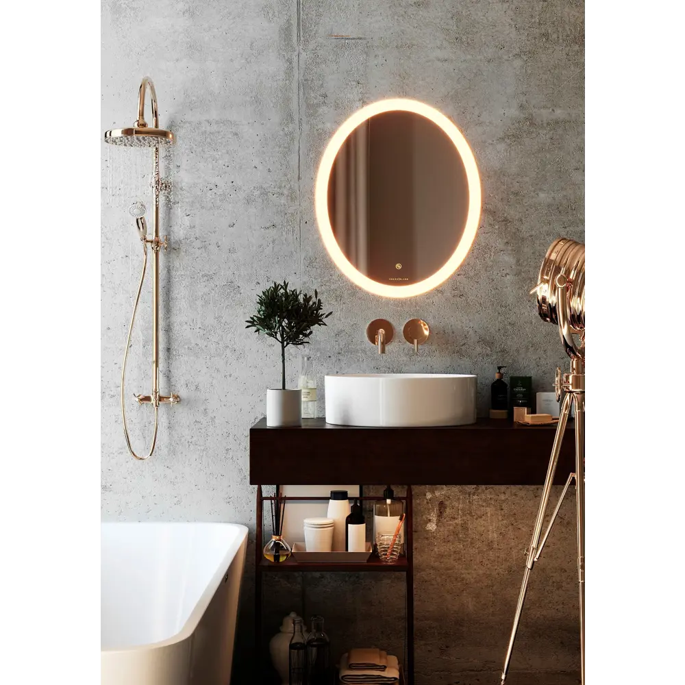 Зеркало для ванной Omega Glass Тип 3 SD363 с подсветкой 50x60 см овальное STLM-2199741 - Вид №1