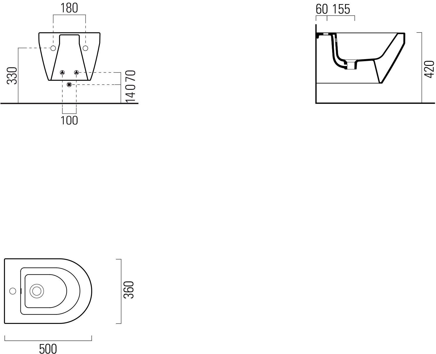 8964111 Биде подвесное Kube GSI ceramica - Вид №3