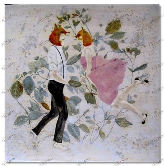 ICI ET LÀ Смешанная техника на холсте K. fabrizzi Kf06