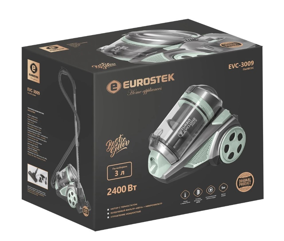 5484887 Пылесос Eurostek EVC-3009 зеленый STDN-0045828 - Вид №5