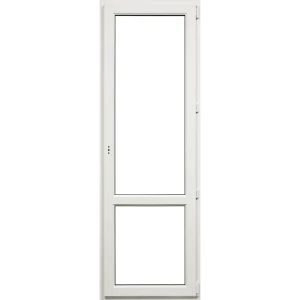 Пластиковая балконная дверь ПВХ одностворчатая 2200x800 мм (ВхШ) трехкамерный белый (с двух сторон)