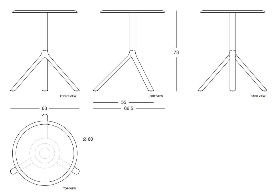 Алюминиевый круглый складной стол с порошковым покрытием Plank ARCH-00035009 - Вид №9