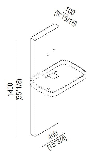 Прямоугольный умывальник из Цементаskin® на колонне Agape Петра ARCH-00031746 - Вид №3