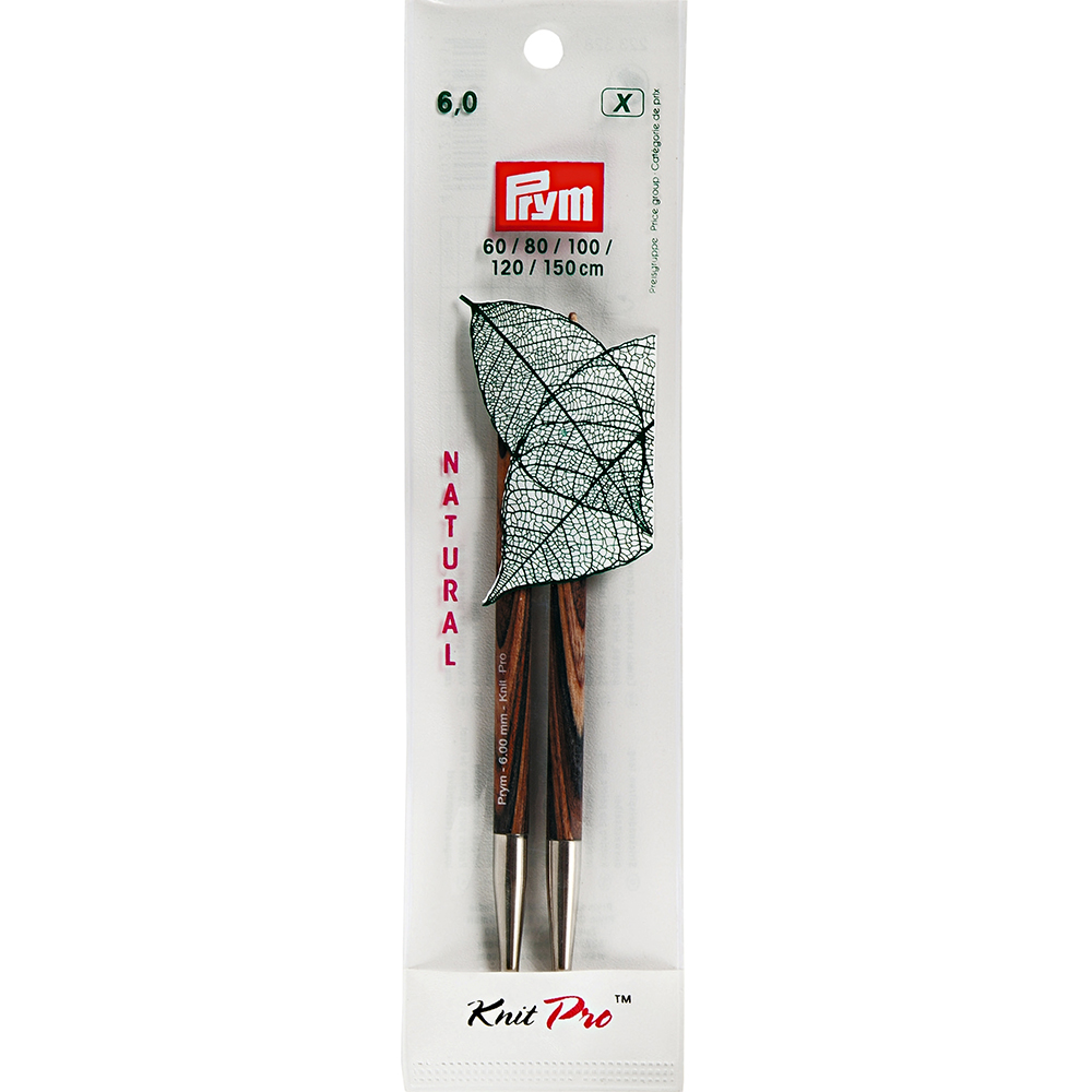 223328 Спицы PRYM съемные длинные береза d 6.0 мм 11.6 см для комбинир. с леской разной длины PRYM Natural