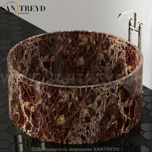 Ванна свободностоящая IN-OUT коричневый мрамор