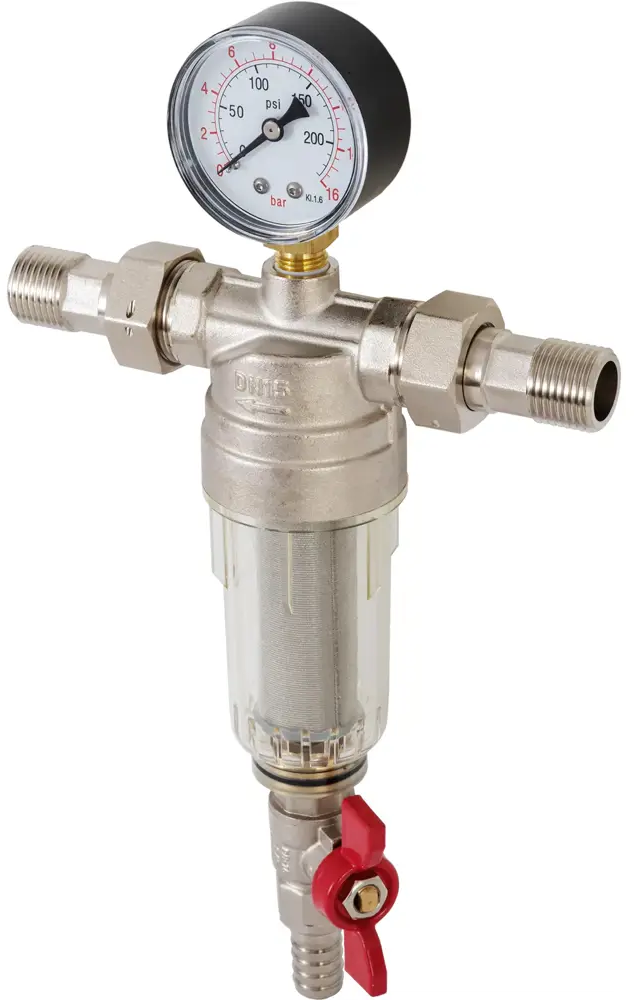 Фильтр механической очистки Santreyd 1/2" с манометром для холодной воды 82890089