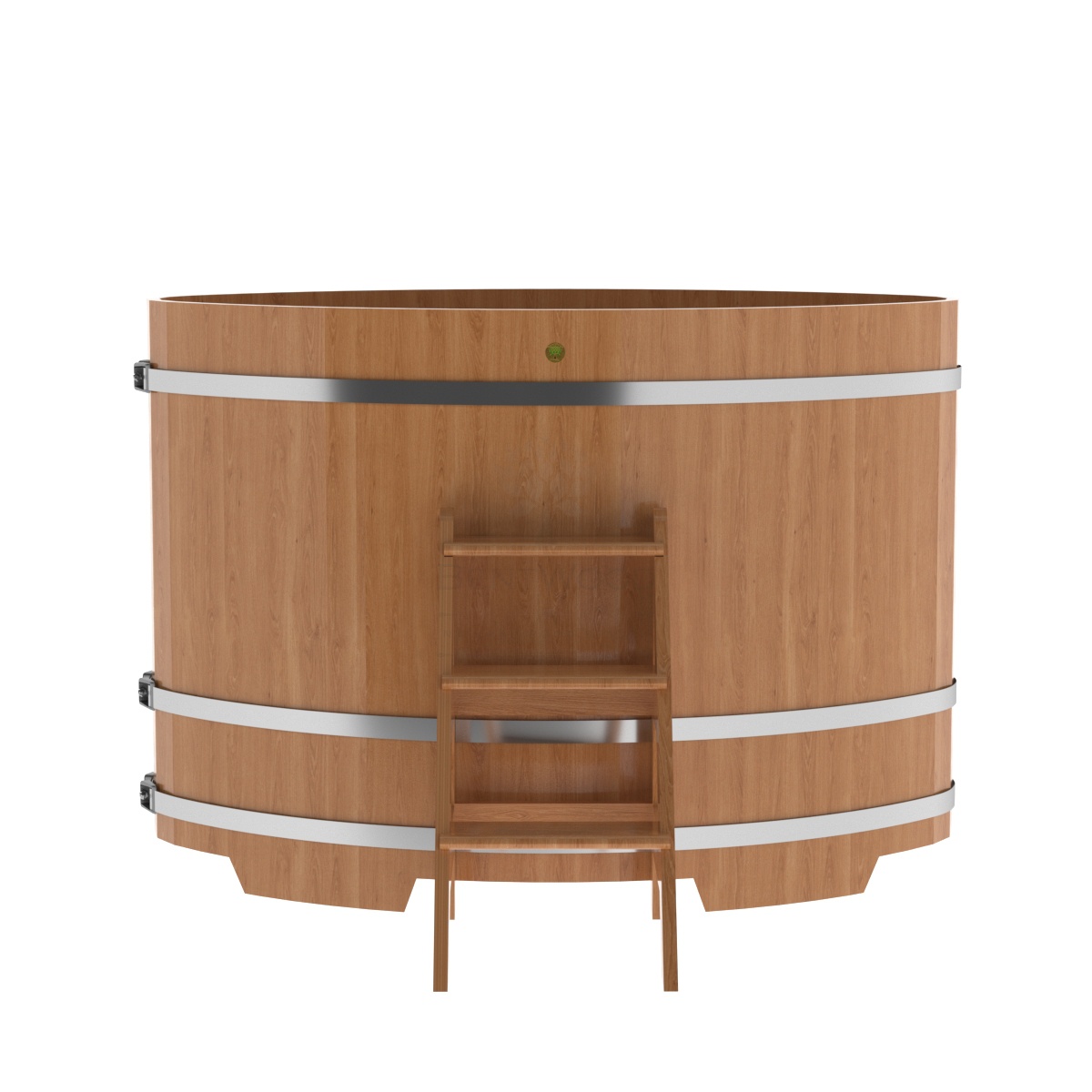 1312 Купель овальная из дуба 1,02х1,68х1,2 натуральная Alyarus  - Вид №3