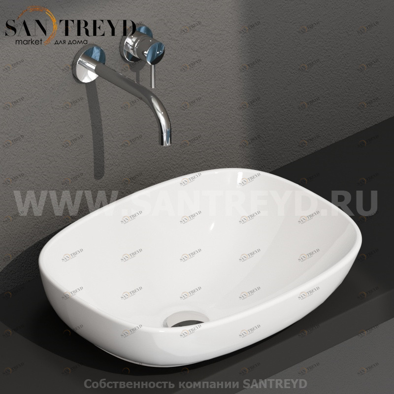 LA045BI Накладная раковина на столешницу  прямоугольная Ceramica Globo 