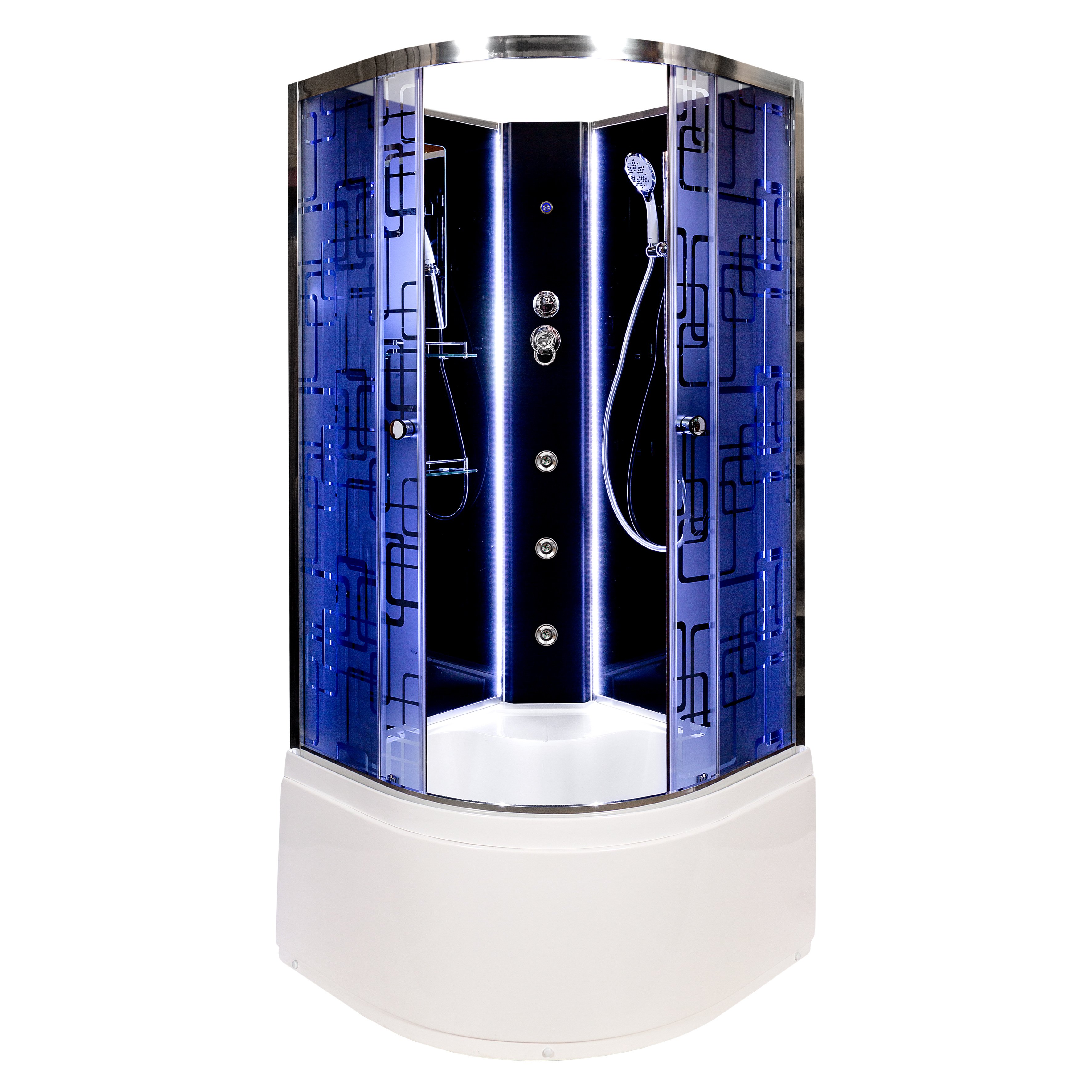 ЕМ1512 L с гидромассажем (гм.) Душевая кабина DETO Серия EM BМ4510 N LED с гм. BLACK - Вид №14