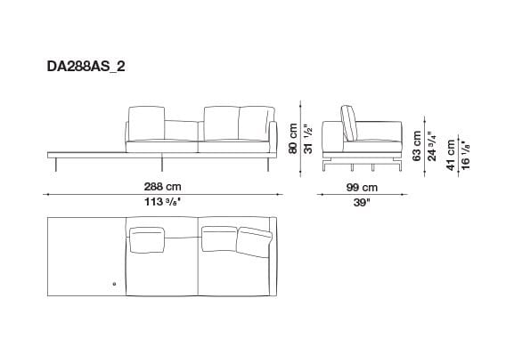 3-местный тканевый диван с полуостровом B&B Italia док ARCH-00061121 - Вид №113