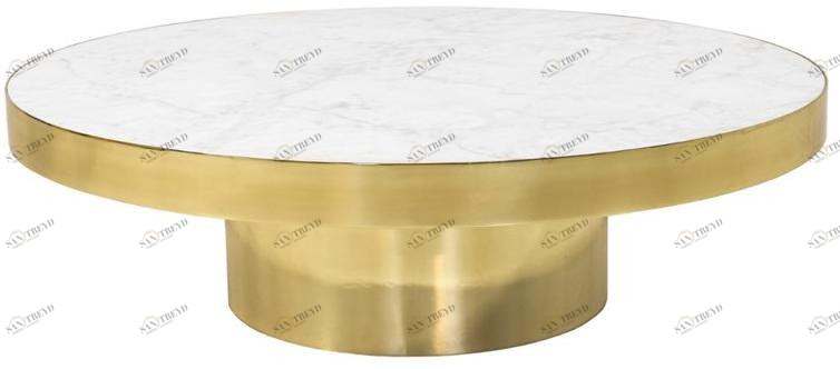 ANA ROQUE INTERIORS Круглый журнальный столик с металлической структурой и мраморной столешницей Luxury sun-id-1362196