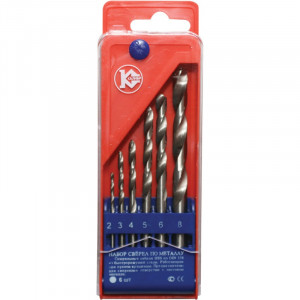 26 Калибр Набор сверл по металлу 6шт.,2-8мм,бел 