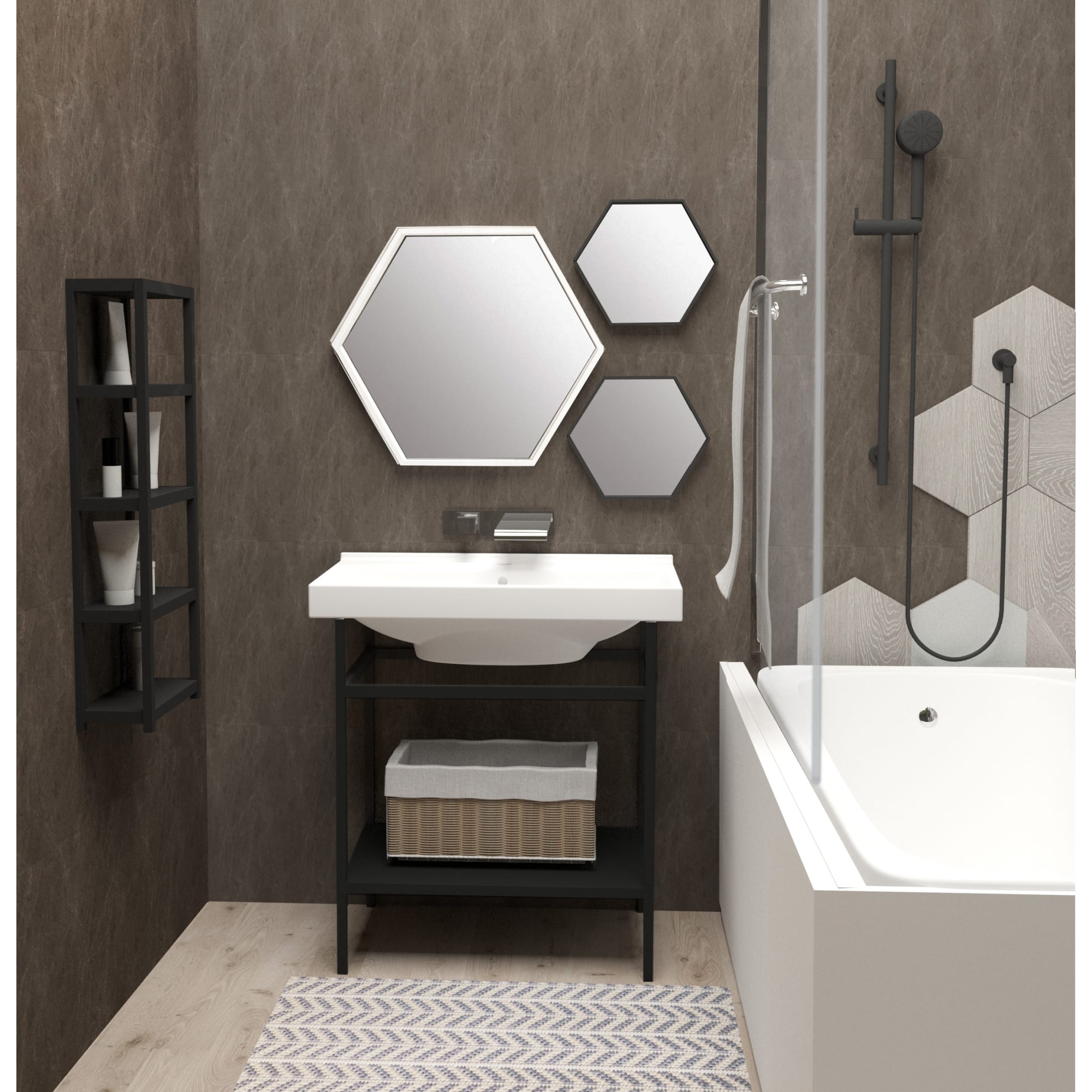 82111181 Зеркало 50х43 см цвет белый Ferro Santreyd - Вид №4