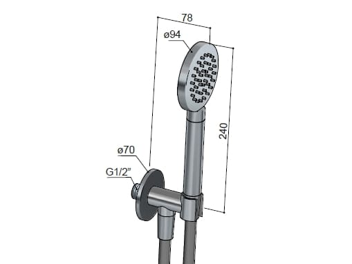 Латунный настенный ручной душ для душа Hotbath Guy ARCH-00083640 - Вид №1