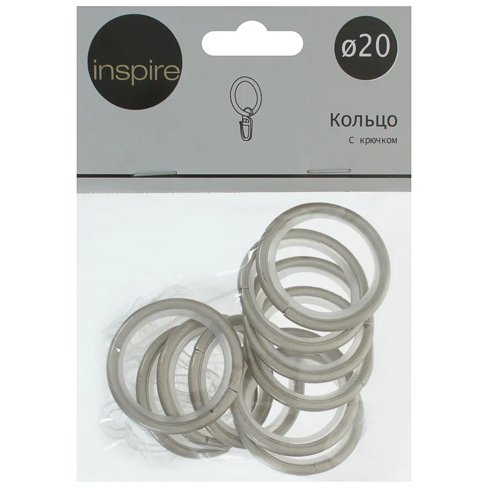 Кольцо с крючком 3.5 см матовая сталь INSPIRE STLM-2015360 - Вид №2