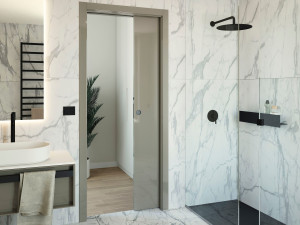 Подрамник для раздвижных дверей с проходом для труб